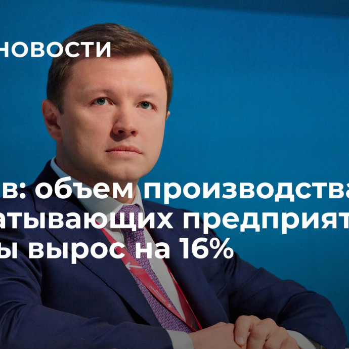 Ефимов: объем производства обрабатывающих предприятий Москвы вырос на 16%