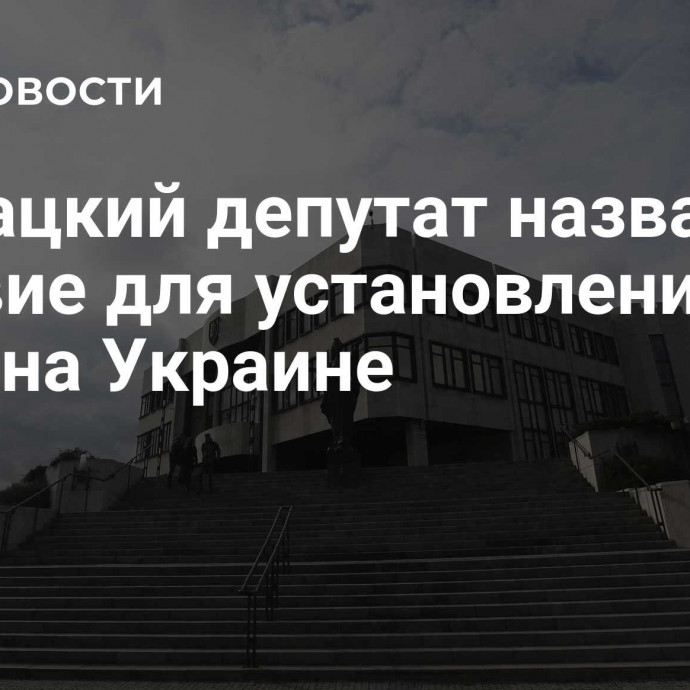 Словацкий депутат назвал условие для установления мира на Украине