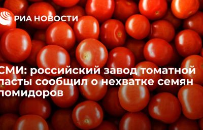 СМИ: российский завод томатной пасты сообщил о нехватке семян помидоров