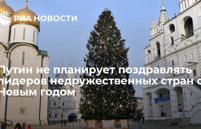 Путин не планирует поздравлять лидеров недружественных стран с Новым годом