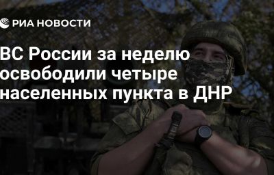 ВС России за неделю освободили четыре населенных пункта в ДНР