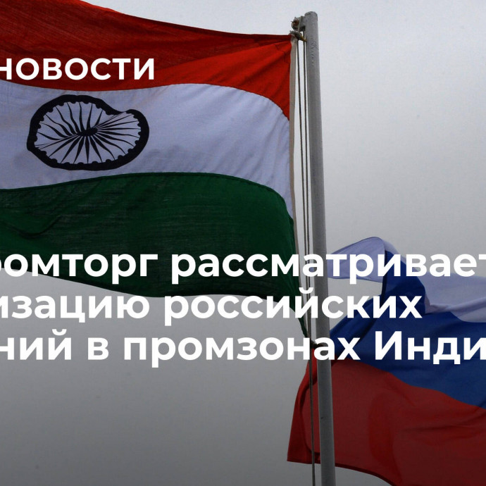 Минпромторг рассматривает локализацию российских компаний в промзонах Индии