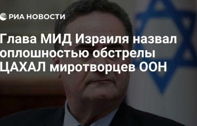 Глава МИД Израиля назвал оплошностью обстрелы ЦАХАЛ миротворцев ООН