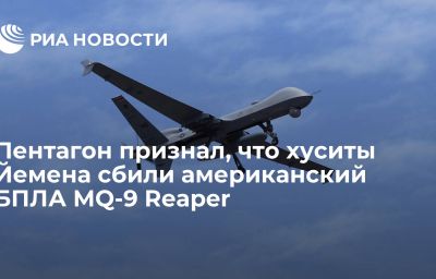 Пентагон признал, что хуситы Йемена сбили американский БПЛА MQ-9 Reaper