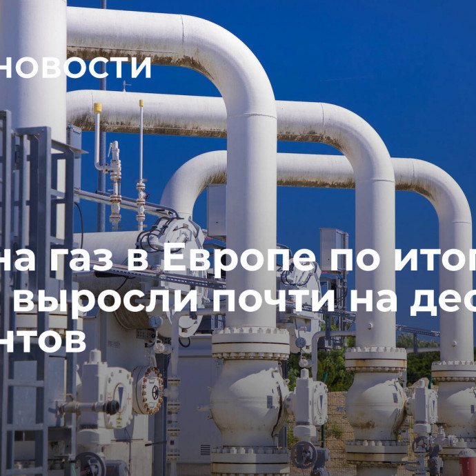 Цены на газ в Европе по итогам торгов выросли почти на десять процентов