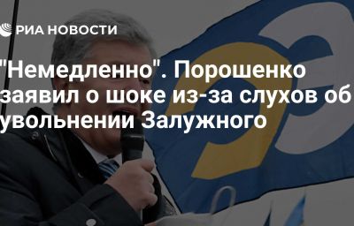 "Немедленно". Порошенко заявил о шоке из-за слухов об увольнении Залужного