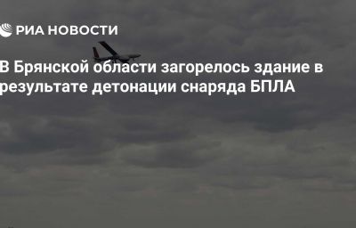 В Брянской области загорелось здание в результате детонации снаряда БПЛА