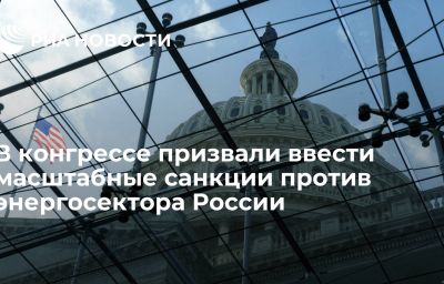 В конгрессе призвали ввести масштабные санкции против энергосектора России