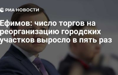 Ефимов: число торгов на реорганизацию городских участков выросло в пять раз