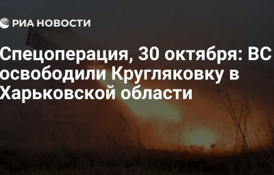 Спецоперация, 30 октября: ВС освободили Кругляковку в Харьковской области