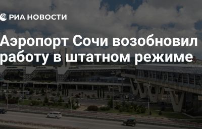 Аэропорт Сочи возобновил работу в штатном режиме