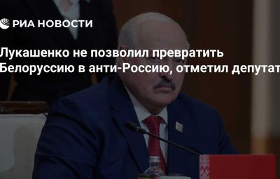 Лукашенко не позволил превратить Белоруссию в анти-Россию, отметил депутат