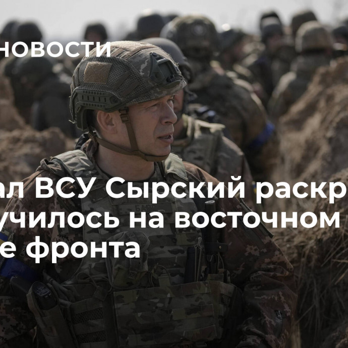 Генерал ВСУ Сырский раскрыл, что случилось на восточном участке фронта