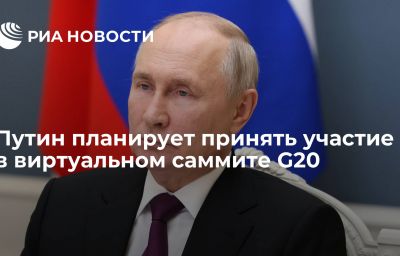 Путин планирует принять участие в виртуальном саммите G20