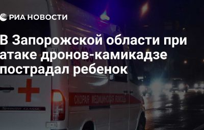 В Запорожской области при атаке дронов-камикадзе пострадал ребенок