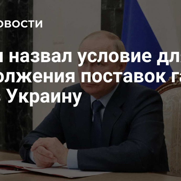 Путин назвал условие для продолжения поставок газа через Украину