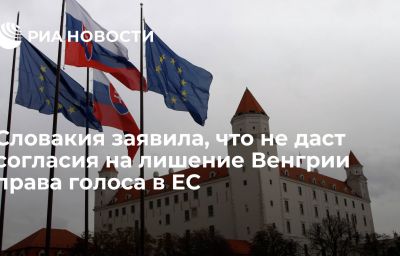 Словакия заявила, что не даст согласия на лишение Венгрии права голоса в ЕС