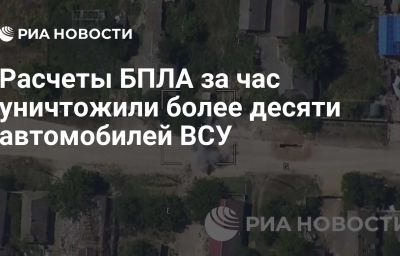 Расчеты БПЛА за час уничтожили более десяти автомобилей ВСУ