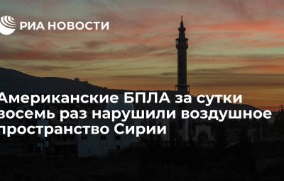 Американские БПЛА за сутки восемь раз нарушили воздушное пространство Сирии