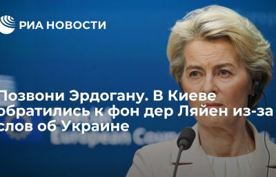 Позвони Эрдогану. В Киеве обратились к фон дер Ляйен из-за слов об Украине