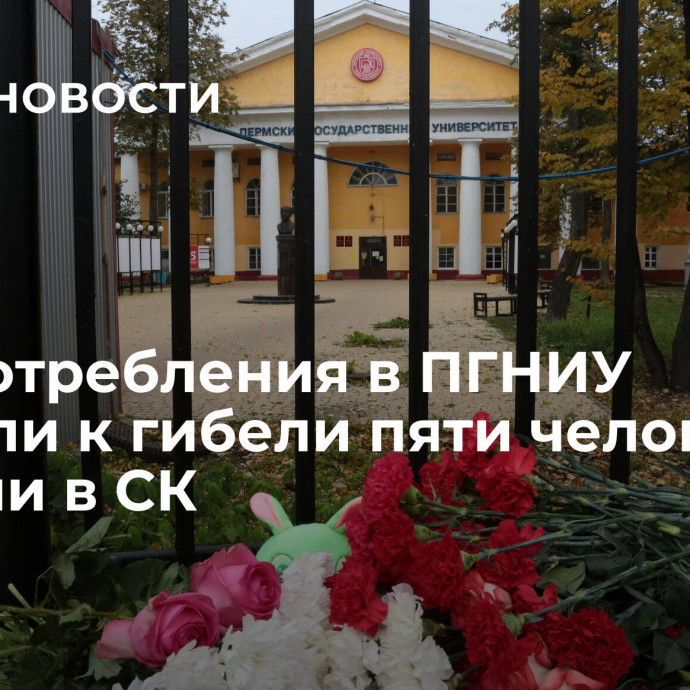 Злоупотребления в ПГНИУ привели к гибели пяти человек, заявили в СК