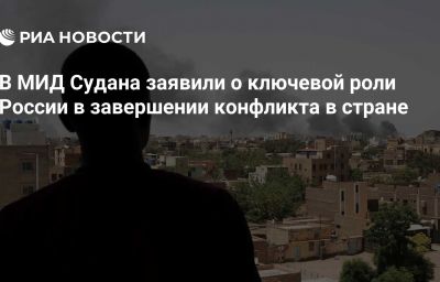 В МИД Судана заявили о ключевой роли России в завершении конфликта в стране