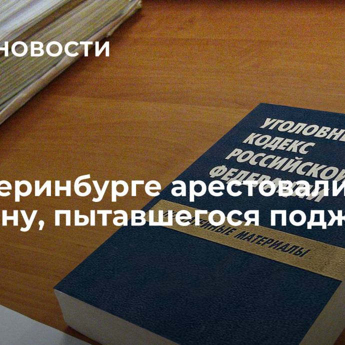 В Екатеринбурге арестовали мужчину, пытавшегося поджечь кафе