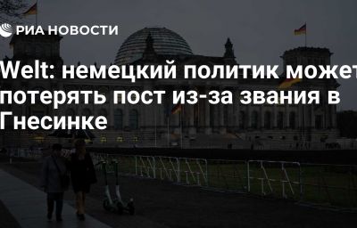 Welt: немецкий политик может потерять пост из-за звания в Гнесинке