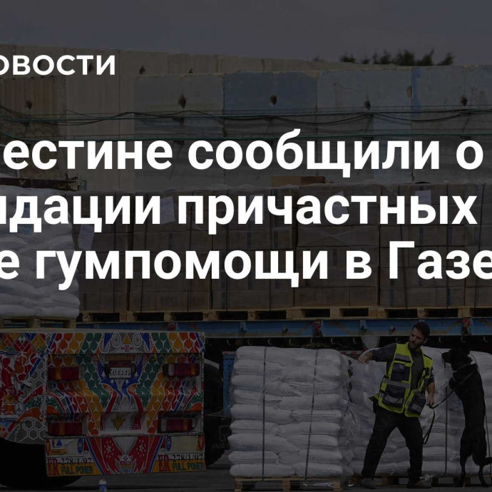 В Палестине сообщили о ликвидации причастных к краже гумпомощи в Газе