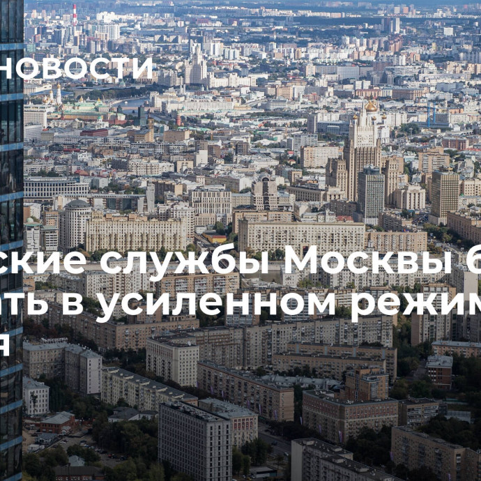 Городские службы Москвы будут работать в усиленном режиме 3-6 ноября