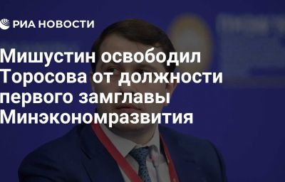 Мишустин освободил Торосова от должности первого замглавы Минэкономразвития