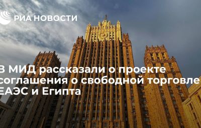 В МИД рассказали о проекте соглашения о свободной торговле ЕАЭС и Египта