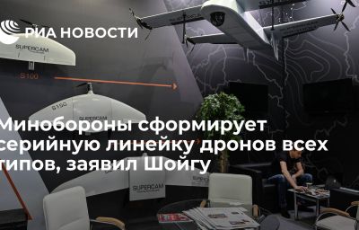 Минобороны сформирует серийную линейку дронов всех типов, заявил Шойгу