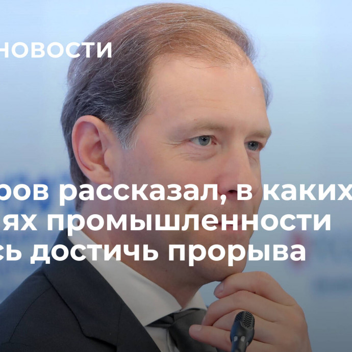 Мантуров рассказал, в каких отраслях промышленности удалось достичь прорыва