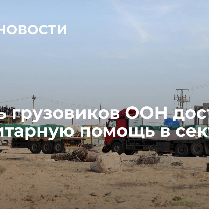 Восемь грузовиков ООН доставят гуманитарную помощь в сектор Газа