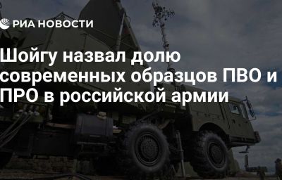 Шойгу назвал долю современных образцов ПВО и ПРО в российской армии