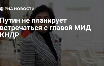 Путин не планирует встречаться с главой МИД КНДР