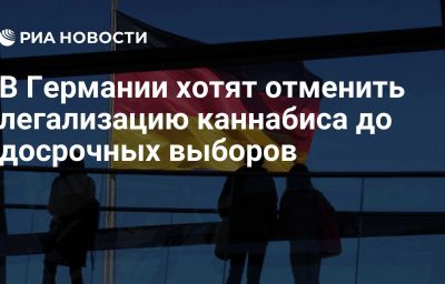 В Германии хотят отменить легализацию каннабиса до досрочных выборов