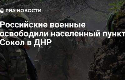 Российские военные освободили населенный пункт Сокол в ДНР