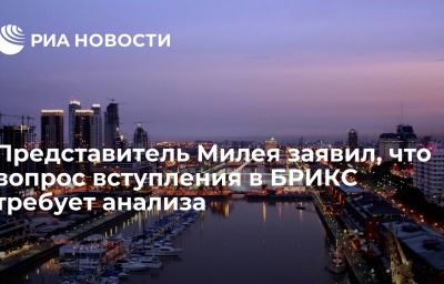 Представитель Милея заявил, что вопрос вступления в БРИКС требует анализа