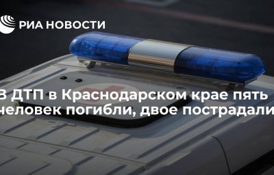 В ДТП в Краснодарском крае пять человек погибли, двое пострадали