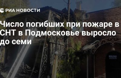 Число погибших при пожаре в СНТ в Подмосковье выросло до семи