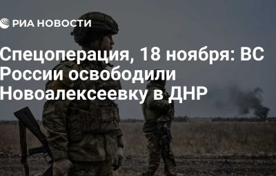 Спецоперация, 18 ноября: ВС России освободили Новоалексеевку в ДНР