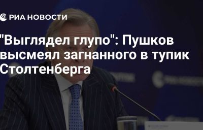 "Выглядел глупо": Пушков высмеял загнанного в тупик Столтенберга