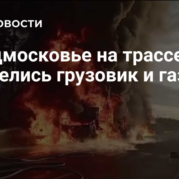 В Подмосковье на трассе М-7 загорелись грузовик и газель