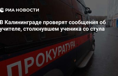 В Калининграде проверят сообщения об учителе, столкнувшем ученика со стула