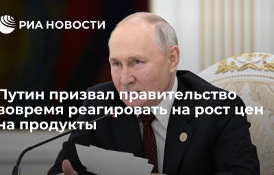 Путин призвал правительство вовремя реагировать на рост цен на продукты