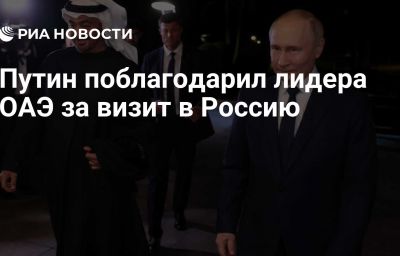 Путин поблагодарил лидера ОАЭ за визит в Россию