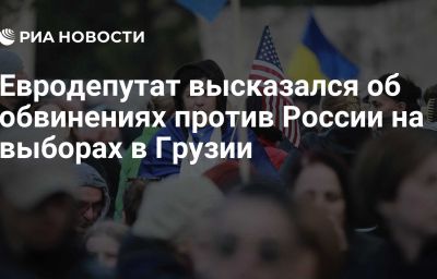 Евродепутат высказался об обвинениях против России на выборах в Грузии