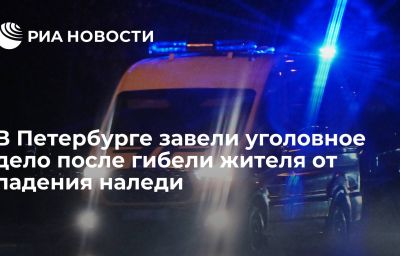 В Петербурге завели уголовное дело после гибели жителя от падения наледи